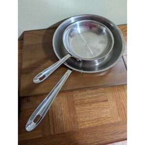 All-Clad Stainless Steel Skillets Frying Pan Lot Set 2 Induction Ready 10" 7"